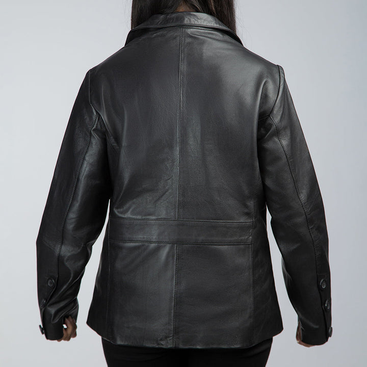Black Leather Blazer Women