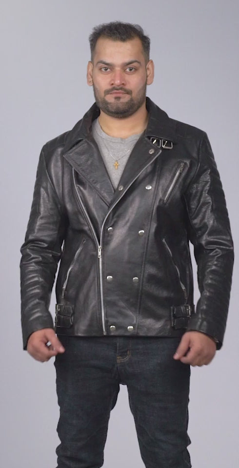 Nightwalker Black Leather Biker Jacket Video