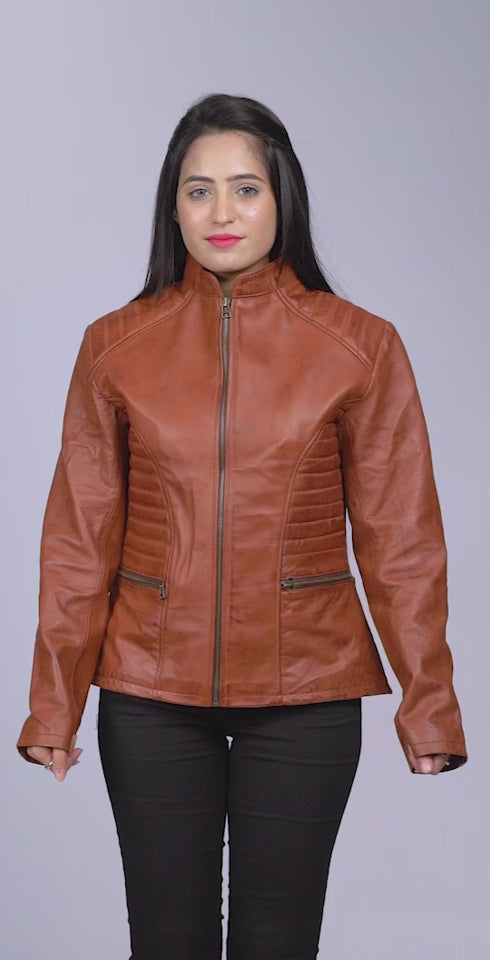 Fearless Brown Leather Biker Jacket Video
