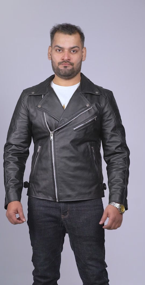 David Black Leather Biker Jacket Video