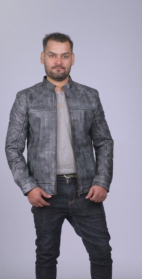 Shooter Distressed Leather Biker Jacket Video