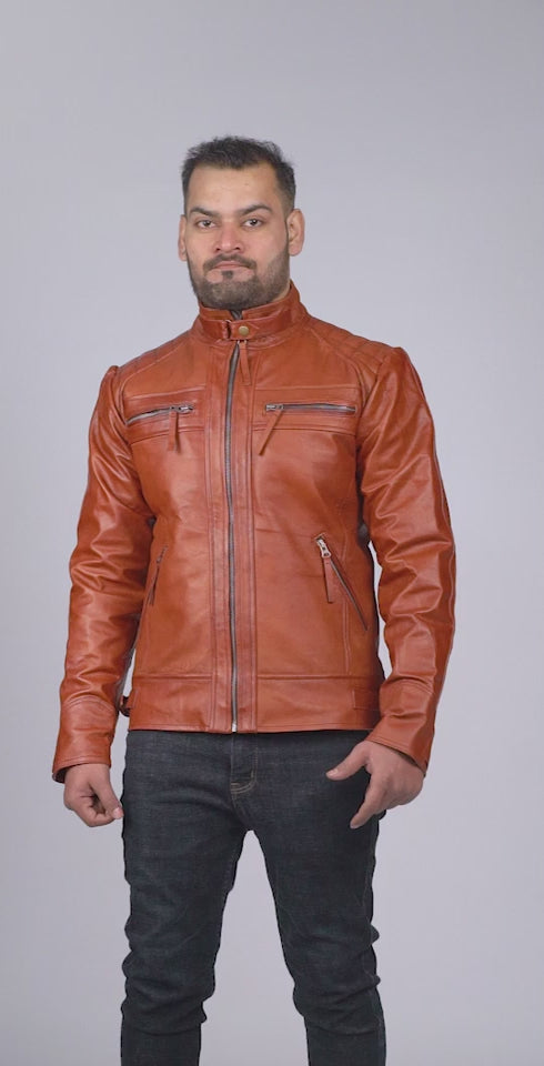 Speedster Brown Leather Biker Jacket Video