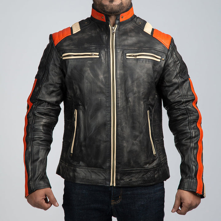 Distressed Black Biker Jacket