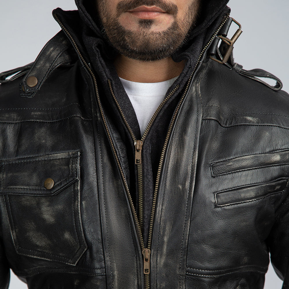 Men's Biker Jacket Close