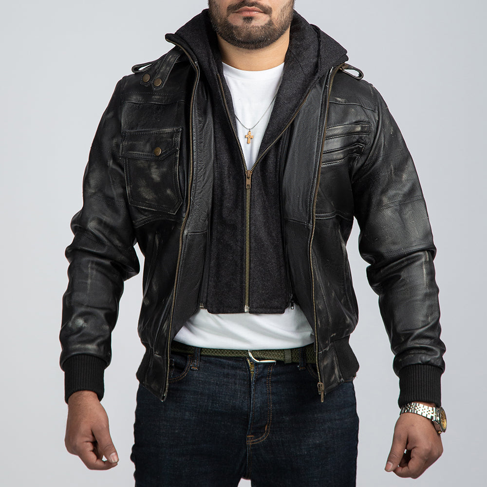 Men's Biker Jacket Front Open