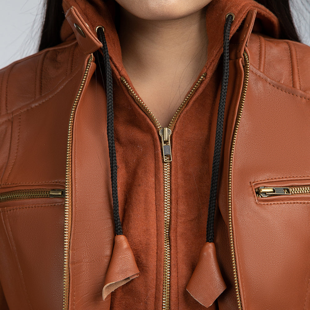 Vintage Leather Jacket Close