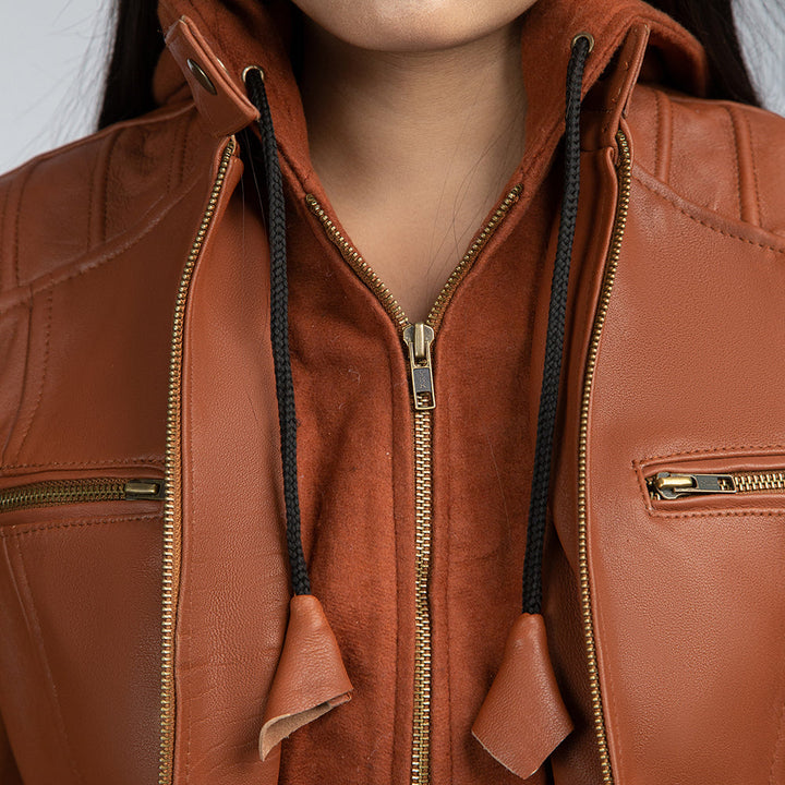 Vintage Leather Jacket Close