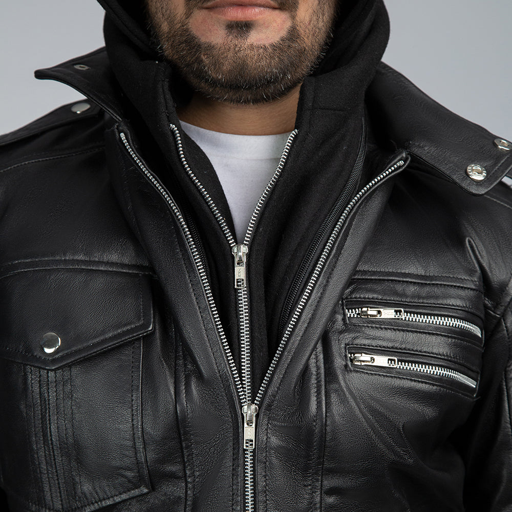 Men's Biker Jacket Close