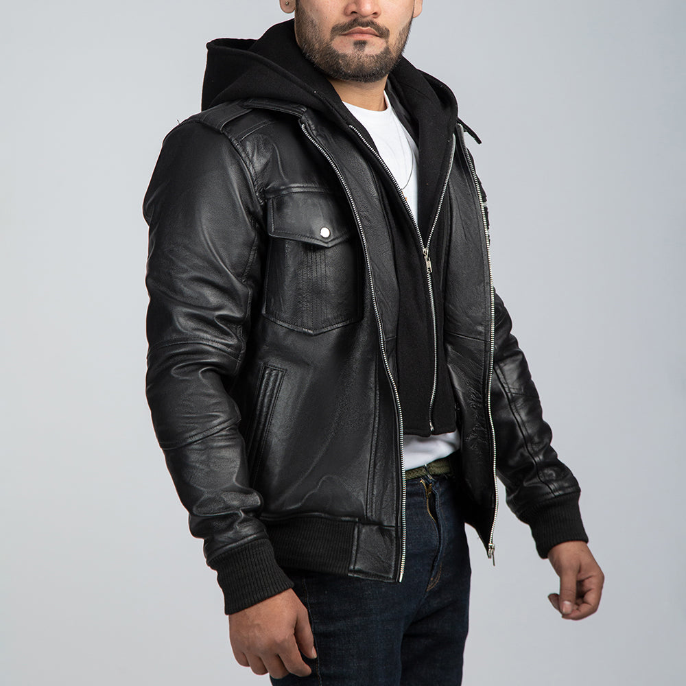 Men's Biker Jacket Side Pose
