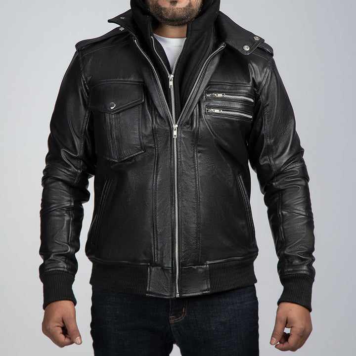 Men's Biker Jacket Front Close
