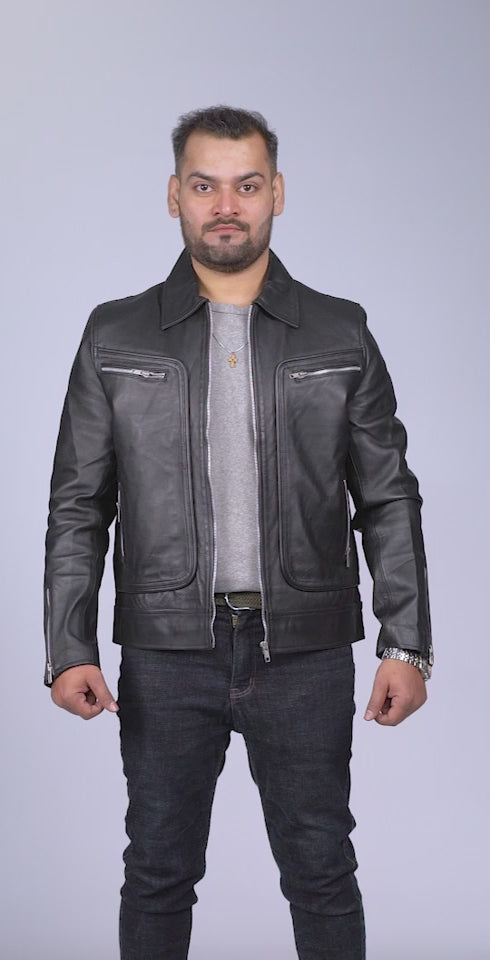 John Black Leather Biker Jacket Video